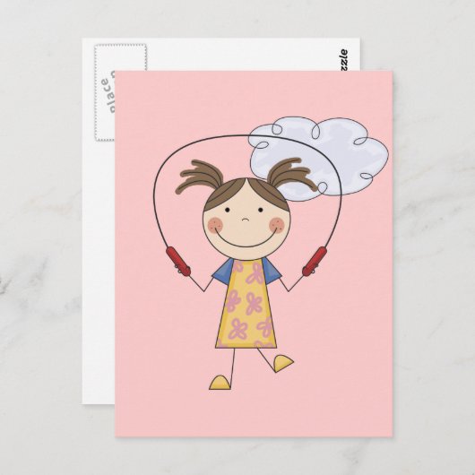 Girl Jumping Rope T-shirts en Gifts Briefkaart (Voorkant / Achterkant)