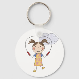 Girl Jumping Rope T-shirts en Gifts Sleutelhanger