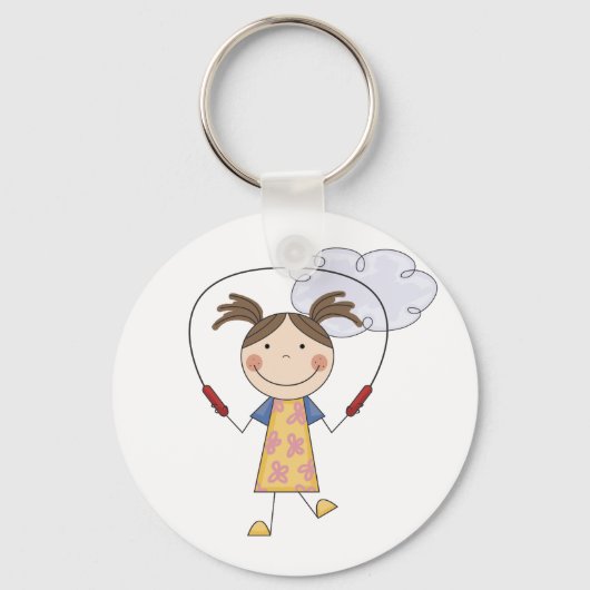 Girl Jumping Rope T-shirts en Gifts Sleutelhanger (Voorkant)