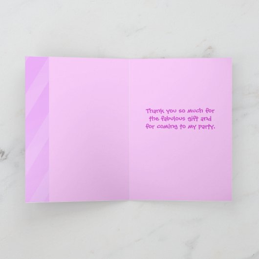 Girl Kids verjaarfeestje bedankt je creditcard (Binnen)