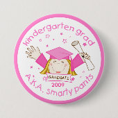 Girl Kindergarten Afstuderen/Afstuderen Button (Voorkant)