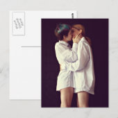 Girl Kiss foto Briefkaart (Voorkant / Achterkant)