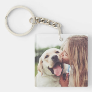 Girl Kissing Dog Sleutelhanger