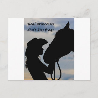 Girl Kissing Horse Briefkaart