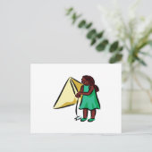 Girl Kiting Briefkaart (Staand voorkant)