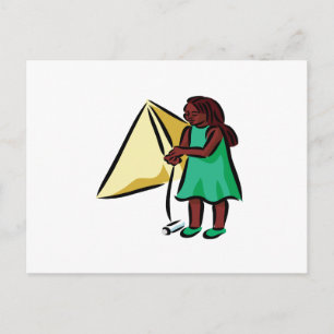Girl Kiting Briefkaart