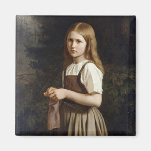 Girl Knitting, 1854 Magneet