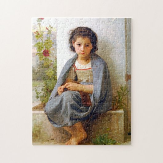 Girl Knitting, Bouguereau Legpuzzel (Verticaal)