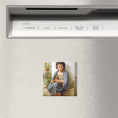 Girl Knitting, Bouguereau Magneet (Insitu (Vaatwasser))