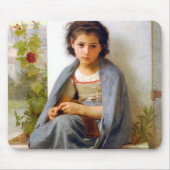 Girl Knitting, Bouguereau Muismat (Voorkant)