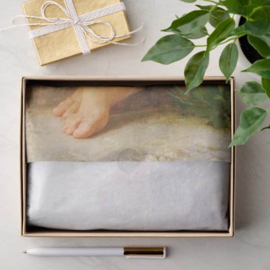 Girl Knitting, Bouguereau Tissuepapier (Geschenk)