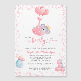 Girl Koala Beer Baby shower Invitation Magnet