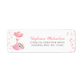 Girl Koala Beer Baby shower Return Address Etiket (Voorkant)
