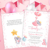 Girl Koala Beer met Baby shower voor het aanvragen Kaart