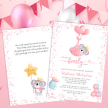 Girl Koala Beer met Baby shower voor het aanvragen