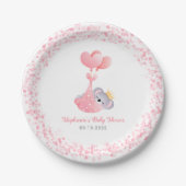 Girl Koala Beer Pink Baby shower Papieren Bordje (Voorkant)
