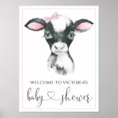 Girl Koe Boerderij Baby shower Signs Poster (Voorkant)