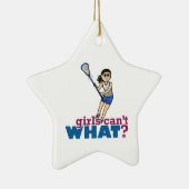 Girl Lacrosse Player in Blue Keramisch Ornament (Rechts)