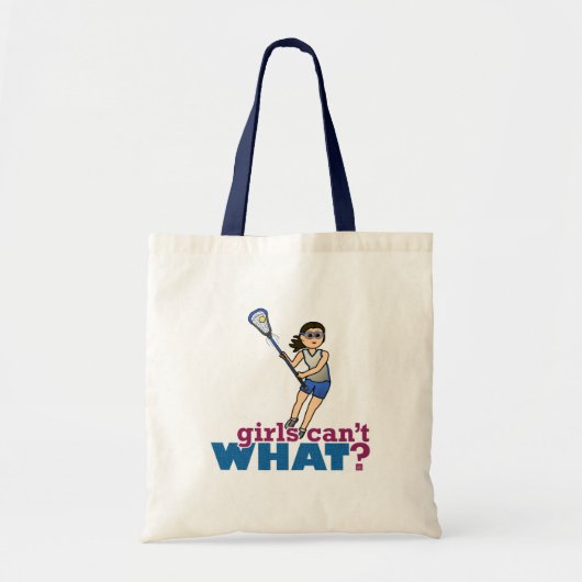 Girl Lacrosse Player in Blue Tote Bag (Voorkant)