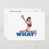 Girl Lacrosse Player in Red Briefkaart (Voorkant / Achterkant)