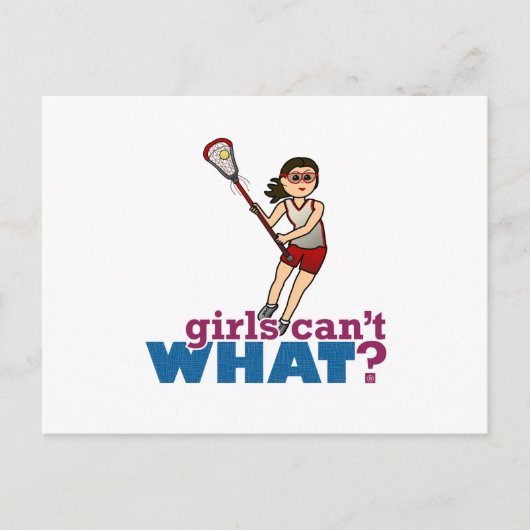 Girl Lacrosse Player in Red Briefkaart (Voorkant)