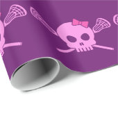 Girl Lacrosse Skull Cadeaupapier (Rol Hoek)