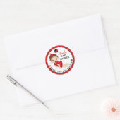 Girl Ladybug Baby shower Classic Round Sticker (Envelop)