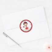 Girl Ladybug Baby shower Classic Round Sticker (Envelop)