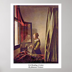 Girl leest een brief van Johannes Vermeer Poster