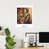 Girl leest een brief van Johannes Vermeer Poster (Thuiskantoor)