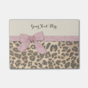 Girl Leopard Print Baby Roze Bow Post-it® Notes
