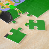 Girl Leprechauns Rainbow en Pot of Gold Legpuzzel (Zijkant)
