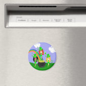 Girl Leprechauns Rainbow en Pot of Gold Magneet (Insitu (Vaatwasser))
