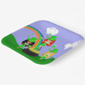 Girl Leprechauns Rainbow en Pot of Gold Papieren Bordje (Gebogen)