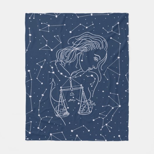 Girl Libra Zodiac Sign Fleece Deken (Voorkant)