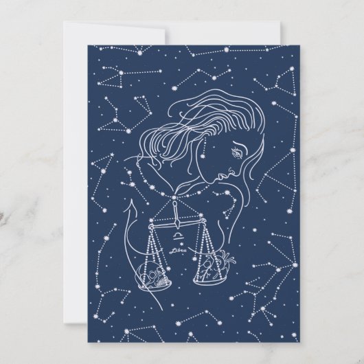Girl Libra Zodiac Sign Kaart (Voorkant)