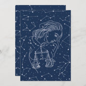 Girl Libra Zodiac Sign Kaart (Voorkant / Achterkant)