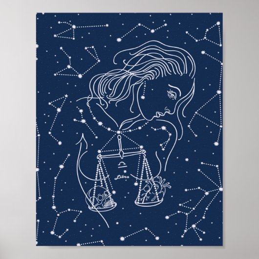 Girl Libra Zodiac Sign Poster (Voorkant)