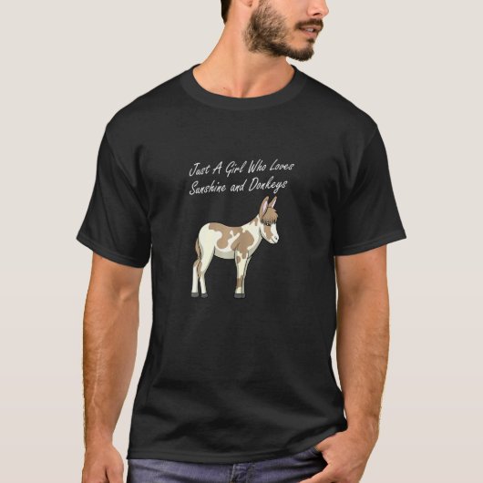 Girl Likes Baby Donkeys Mule Boerderij T-shirt (Voorkant)