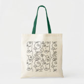 Girl line art illustration tote bag (Voorkant)