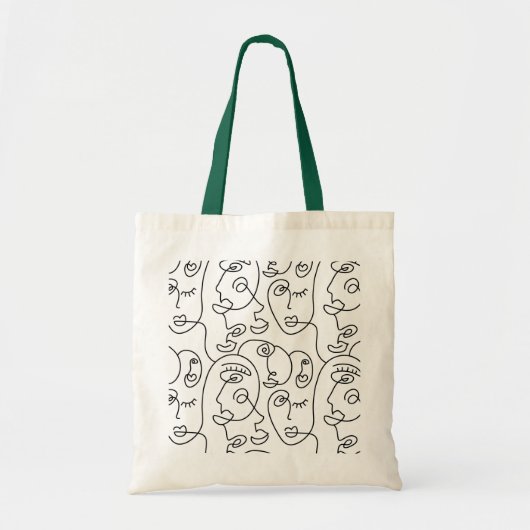 Girl line art illustration tote bag (Voorkant)
