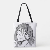 Girl lineart tote bag (Achterkant)