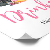 Girl Little Boo Ghost Baby shower Drinken Poster (Hoek)