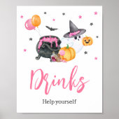 Girl Little Boo Ghost Baby shower Drinken Poster (Voorkant)