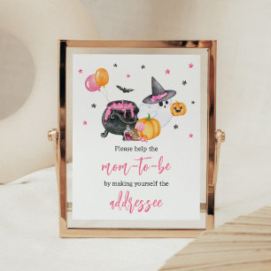 Girl Little Boo Ghost Baby shower Envelope Station Poster