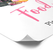 Girl Little Boo Ghost Baby shower Eten Poster (Hoek)