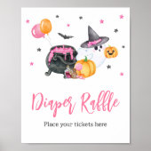 Girl Little Boo Ghost Baby shower Luier Raffle Poster (Voorkant)