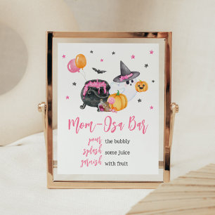 Girl Little Boo Ghost Baby shower Mom Osa Bar Poster
