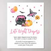 Girl Little Boo Ghost Late Night Luiers Poster (Voorkant)