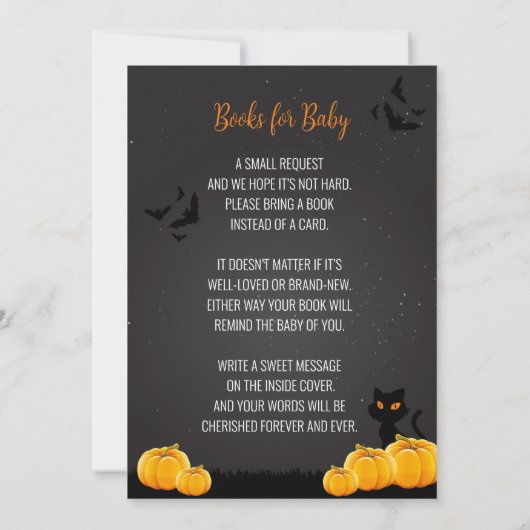 Girl Little Boo Halloween Baby shower Kaart (Achterkant)